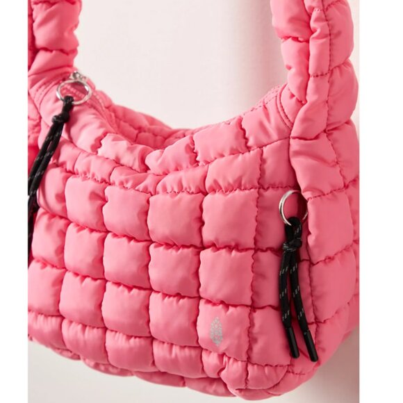 Free People Quilted Carryall Sling Mini Bag 💗 BUBBLEGUM PINK - Picture 2 of 8